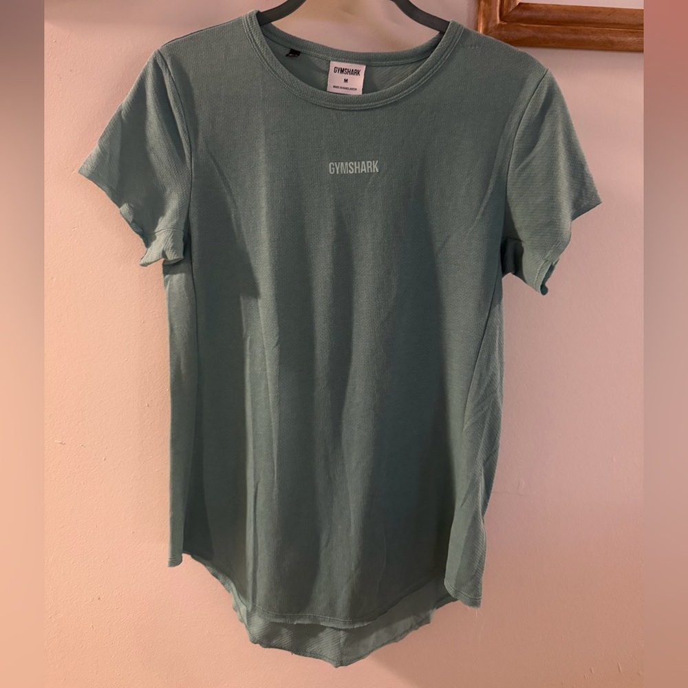 Gymshark Sage Green Crewneck Ribbed Tee